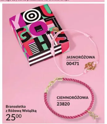 Bransoletka z Różową Wstążką jasnoróżowa Avon promocja w AVON