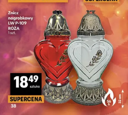 Znicz nagrobkowy Lw P-109 Róża promocja w Delikatesy Centrum