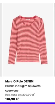 Bluzka z długim rękawem Marc O'Polo DENIM czerwony promocja w Lounge by Zalando