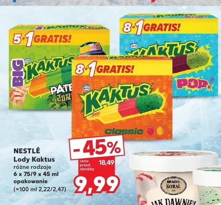 Lody Kaktus Pop Nestlé 9-pak promocja w Kaufland