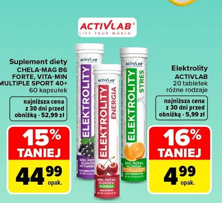 Elektrolity Energia smak wiśniowy Activlab promocja w Carrefour