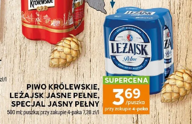 Piwo Królewskie puszka promocja w Stokrotka