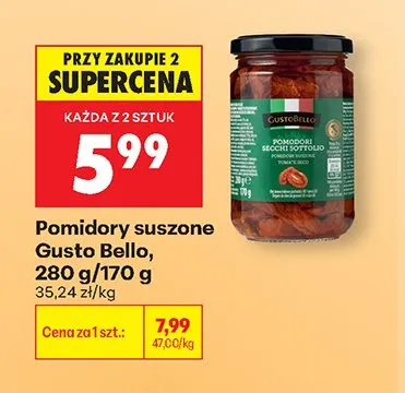 Pomidory suszone Gusto Bello promocja w Biedronka