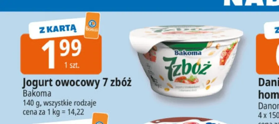 Jogurt owocowy 7 zbóż Bakoma promocja w Leclerc