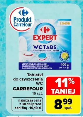 Tabletki do czyszczenia WC Carrefour Expert promocja w Carrefour