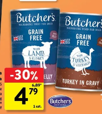 Mokra karma dla psa Butcher's Grain Free z indykiem i warzywami promocja w Intermarche