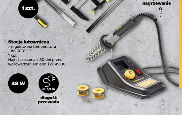 Stacja lutownicza temp regulowana do 500° C promocja w Netto