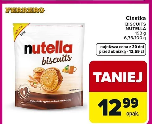 Ciastka Biscuits Nutella Ferrero promocja w Carrefour