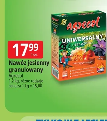 Nawóz jesienny granulowany Agrecol promocja w Leclerc