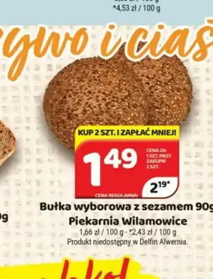 Bułka wyborowa z sezamem Piekarnia Wilamowice promocja w Delfin