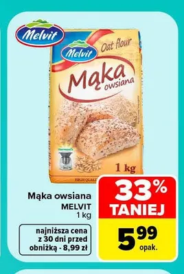 Mąka owsiana Melvit promocja w Carrefour