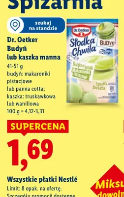 Budyń Dr. Oetker Budyń lub kaszka manna promocja w Lidl
