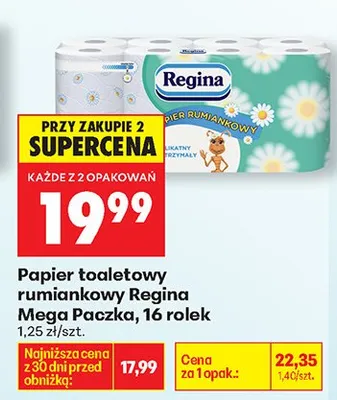 Papier toaletowy rumiankowy Mega Paczka, 16 rolek promocja w Biedronka