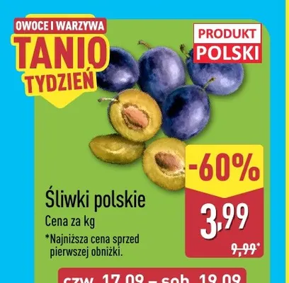 Śliwki polskie promocja w Aldi