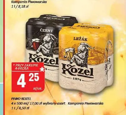 Piwo Kozel 4-pak 500ml promocja w Chorten