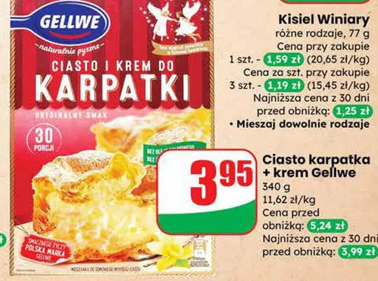 Ciasto karpatka + krem promocja w Dino