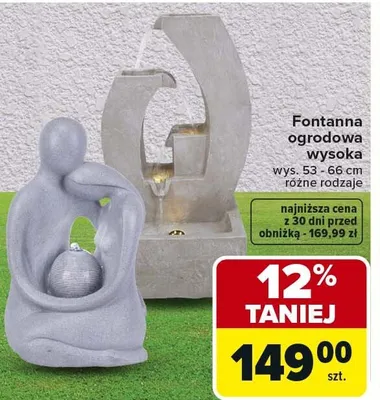 Fontanna ogrodowa wysoka wys. 53-66cm różne rodzaje promocja w Carrefour