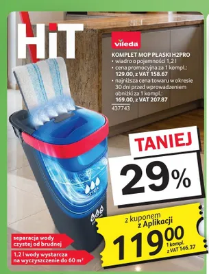 Komplet mop płaski Vileda H2Pro promocja w Selgros