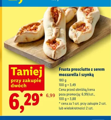 Frusta prosciutto z serem mozzarella i szynką promocja w Lidl