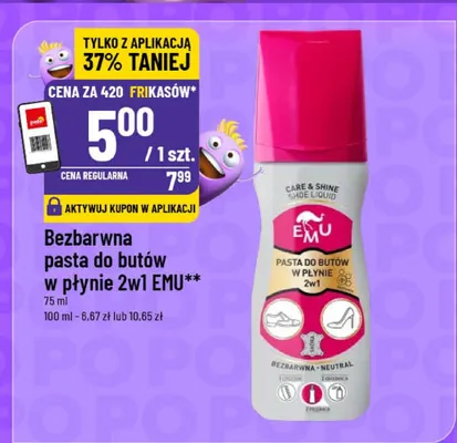 Bezbarwna pasta do butów w płynie 2w1 promocja w POLOmarket