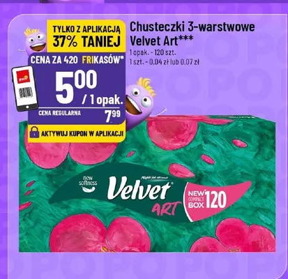 Chusteczki 3-warstwowe Velvet Art promocja w POLOmarket