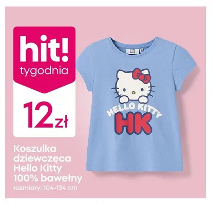 Koszulka dziewczęca Hello Kitty promocja w Pepco