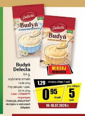 Budyń Delecta o smaku waniliowym promocja w Premium Nasz Sklep