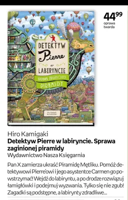 Książka Detektyw Pierre w labiryncie Sprawa zaginionej piramidy promocja w Empik