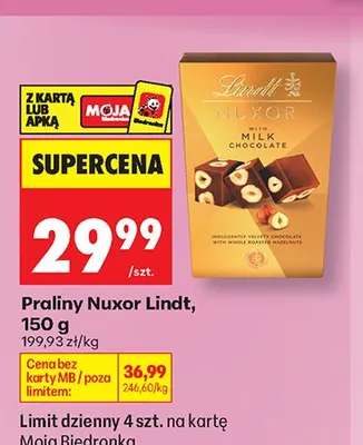Praliny Nuxor Lindt promocja w Biedronka