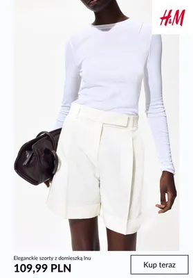 Eleganckie szorty z domieszką lnu H&M promocja w H&M