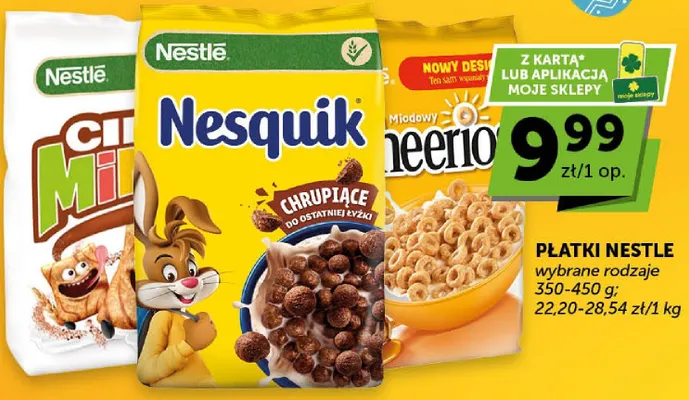 Płatki Nestle wybrane rodzaje promocja w ABC
