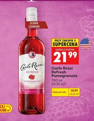 Napój winny Carlo Rossi Refresh Pomegranate promocja w Biedronka