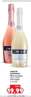 Wino musujące CIN&CIN Spumante Rose promocja w Kaufland
