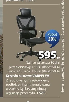 Krzesło biurowe VARPELEV promocja w Jysk