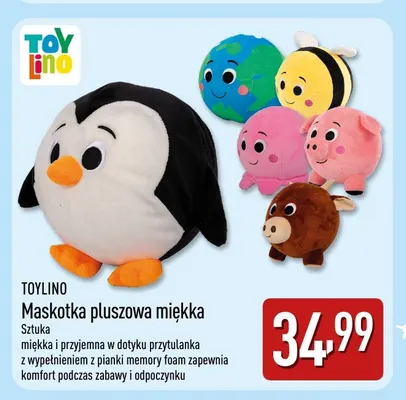 Maskotka pluszowa miękka Toylino promocja w Aldi