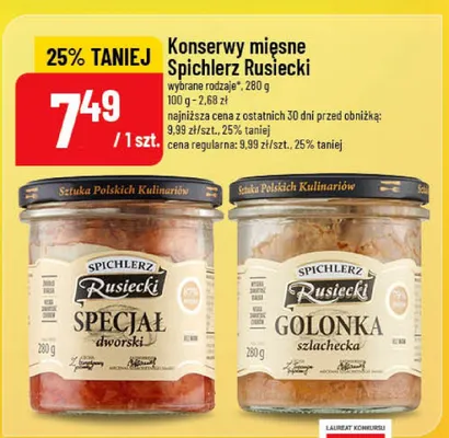 Konserwy mięsne Spichlerz Rusiecki Specjał dworski promocja w POLOmarket