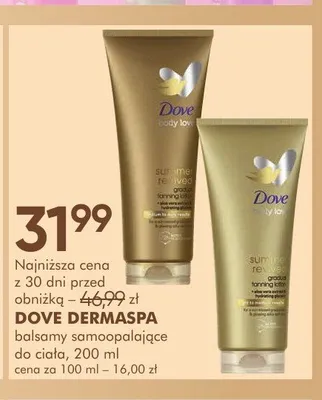 Balsamy samoopalające do ciała DOVE DERMASPA promocja w Super-Pharm