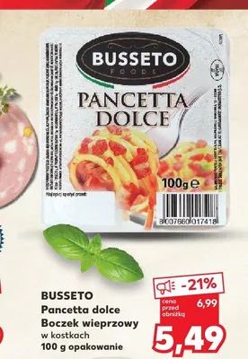 Boczek wieprzowy w kostkach Busseto Pancetta dolce promocja w Kaufland