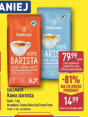 Kawa ziarnista Dallmayr Home Barista Caffè Crema promocja w Aldi