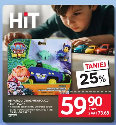 Pojazd tematyczny Psi Patrol i Dinozaury promocja w Selgros