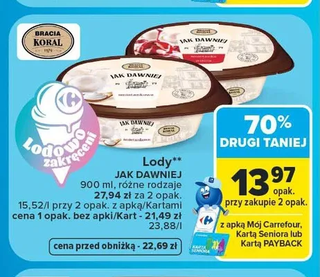 Lody Jak Dawniej Bracia Koral promocja w Carrefour