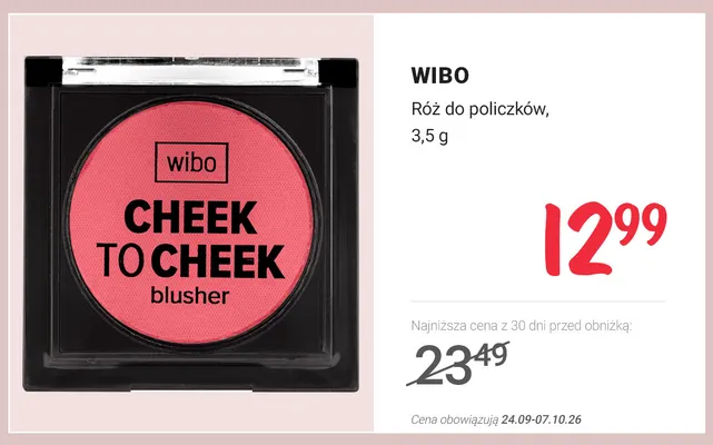 Róż do policzków Wibo promocja w Rossmann