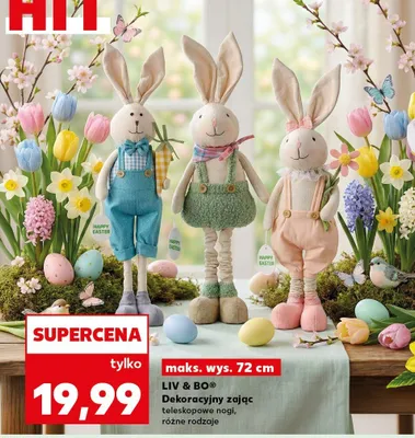 Dekoracyjny zając teleskopowe nogi, różne rodzaje promocja w Kaufland