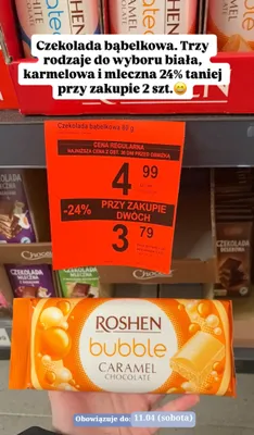 Czekolada bąbelkowa karmelowa promocja w Aldi