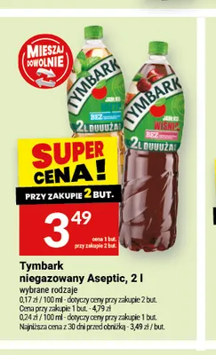 Napój Tymbark niegazowany Aseptic jabłko wiśnia promocja w Twój Market
