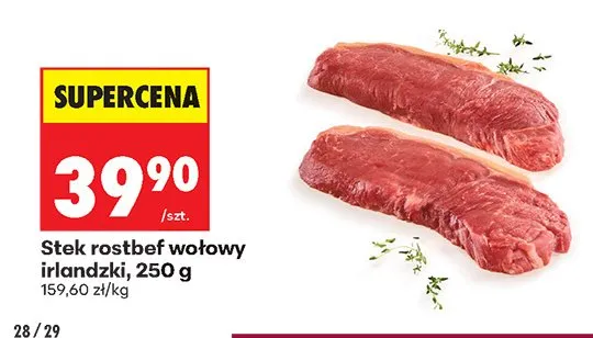 Stek rostbef wołowy irlandzki promocja w Biedronka