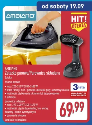Żelazko parowe Ambiano promocja w Aldi
