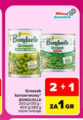 Groszek konserwowy soczysty i sprężysty Bonduelle promocja w Carrefour
