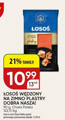 Łosoś wędzony na zimno filety dobra nasza! promocja w Chata Polska