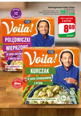 Danie gotowe Kurczak w sosie szparagowym z ryżem Lisner Voila! promocja w Dino